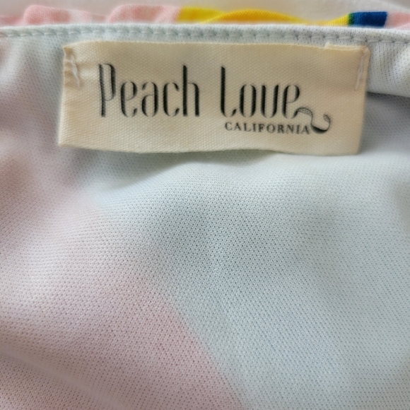 Peach Love Women's World of Color Multi Color Belted One Shoulder Dress Size L - Picture 7 of 8